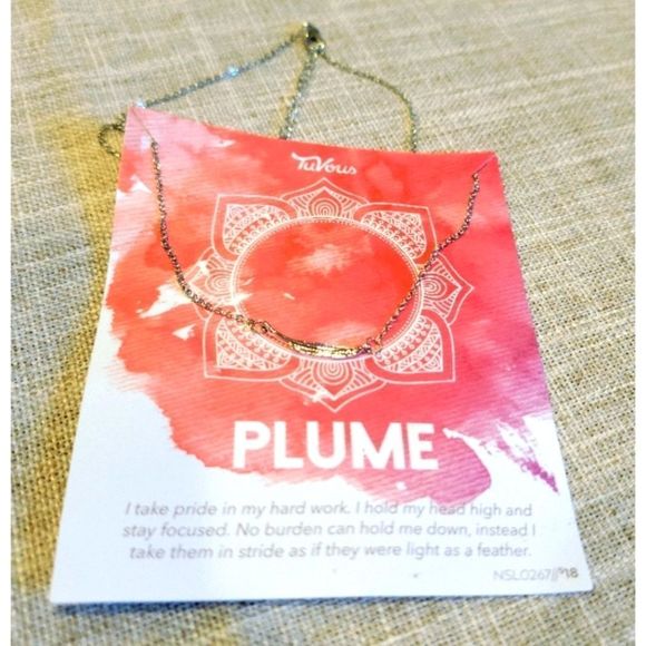 Feather Pendant Plume TuVous Silver Necklace NWT - Picture 3 of 4